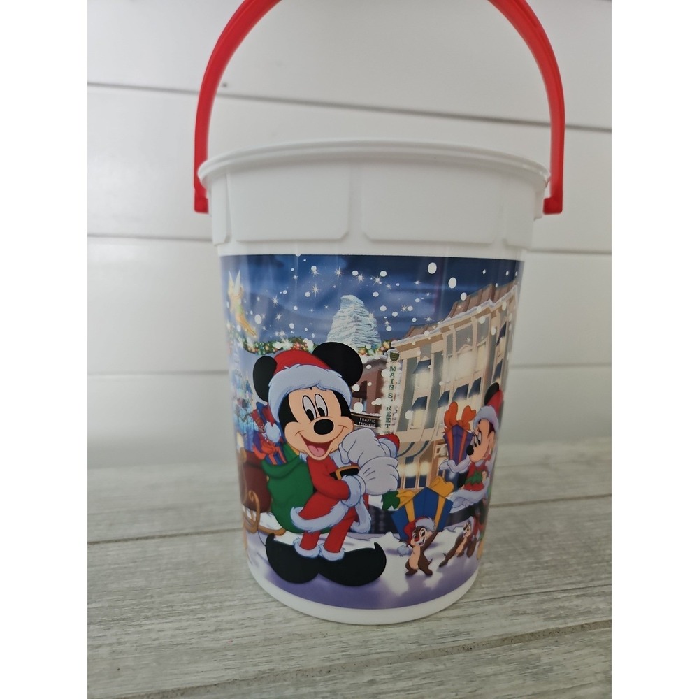 Disney Parks Christmas Holiday Popcorn Bucket Mickey Minnie Goofy Donald Whirley
